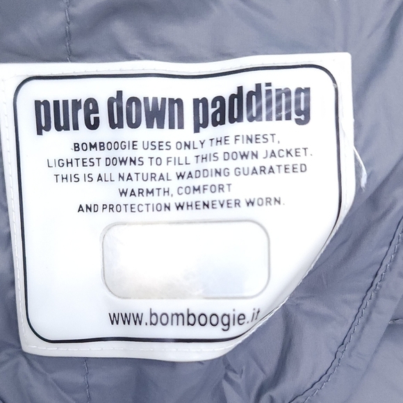 Bomboogie Pure Down Nylon Puffer Lightweight Jacket Full Zip Quilted Grey - Picture 4 of 11